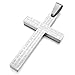 INBLUE Men's Stainless Steel Pendant Necklace Silver Tone Cross English Bible Lords Prayer -with 23 Inch Chain