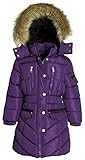Sportoli® Girls' Winter Heavy Quilt Padded Puffer Jacket Plush Lined Hooded Coat
