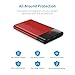 PISEN Portable Charger 10000mAh LED Display Ultra Portable iPhone Charger High Capacity External Battery Charger for iPhone,iPad,Samsung,Nexus and More (Red)