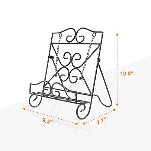 Adjustable Book Kitchen Book Stand Cookbook Rack Kitchen Easel Stand with Metal Book Holder Bible Stand Recipe Stand Art Display Cookbook Holder