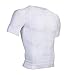 Odoland Men's Body Shaper Slimming Shirt Tummy Vest Thermal Compression Base Layer Slim Muscle Short Sleeve Shapewear, White M