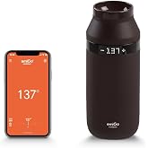 emiGo TempMaster 14oz Smart Temperature Control Heated Travel Mug (Brown) | APP &amp; Touch Control, 120&deg;F-143.6&deg;F, Auto-sleep, 2 Lids, Charging Coaster for Hot Drinks