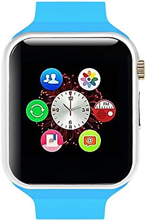 Lincass Smart Watch Bluetooth Fitness WristWatch with Camera Waterproof Smartwatch with Camera Pedometer Anti-lost Men Women Health Bracelet for Apple Iphone IOS Samsung Android Smartphone (Blue)