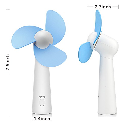 BicycleStore Personal Handheld Fan, Portable Mini Pocket Fan with Foam Blades, Small Quiet Desk Fan Powered by USB or Rechargeable Battery for Office, Table, Travel, Camping