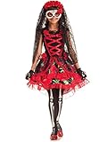 Party King - Day of the Dead Señorita Child Costume
