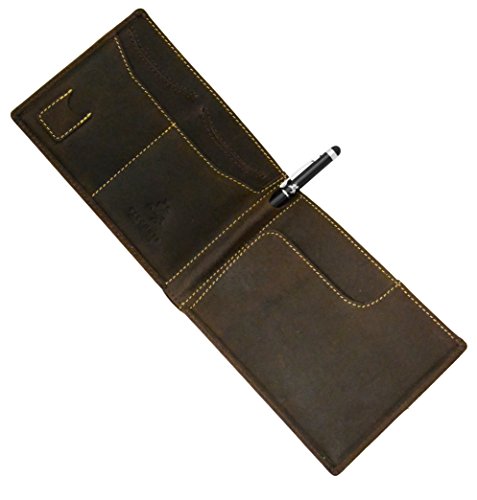 Visconti Hunter 726 Oiled Leather Travel Mens Wallet With Pen/Stylus (Oil Brown)