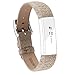 POY Replacement Bands Compatible for Fitbit Alta and Fitbit Alta HR, Genuine Leather Wristbands, Weave Gray