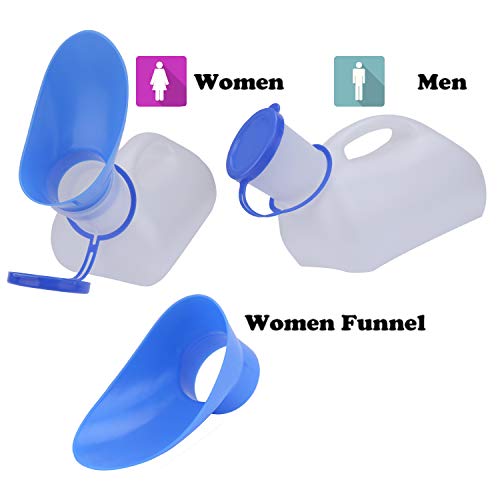 OUTFANDIA Unisex Potty Urinal for Car, Toliet Urinal for Men and Women, Bedpans Pee Bottle, with a Lid and Funnel, Plastic Can for Car, Old Man, Child for Camping Outdoor Travel