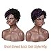 FASHION IDOL Synthetic Dreadlock Wigs Short Faux Locs Wig Ombre Purple Afro Twist Wig for African American 4C Wig for Black Women