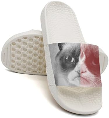 GKEPJYVCK Cat Lawsuit Womens Slides Shoes GR Red and Grey Cute Cool White 2018