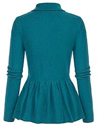 Belle Poque Women's Peplum Ruffle Knit Cardigan