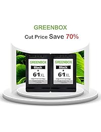 GreenBox Cartuchos de tinta remanufacturados para HP 61 61 XL (1 Negro, 1 Tri color) High Yield de repuesto para HP Envy 4500 5530 5534 Officejet 4630 Deskjet 1000 1512 2540 3510 3050, 2 negro