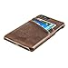 Dockem Wallet Case for iPhone 8 Plus and 7 Plus - Minimalist Vintage Synthetic Leather Card Case, Ultra Slim Professional Executive Snap On Cover with 2 Card Holder Slots, Brown