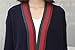 D.B.M Women's Casual Loose Contrast Stripe Long Sleeve Pocket Knit Cardigan (One Size, Navy)
