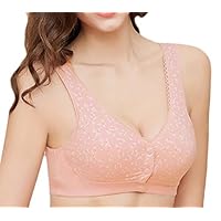 Smallwin Womens Breathable Stretch Full-Coverage Front Closure Bras Watermelon Red US 46B
