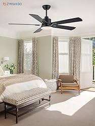ZMISHIBO 2 Pack 52" Ceiling Fans with Lights, Black