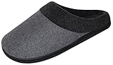 HomeIdeas Men's Woolen Fabric Memory Foam Anti-Slip House Slippers