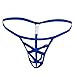 FEESHOW Men's Openwork Pouch Underwear T Back G String Thongs Blue One size