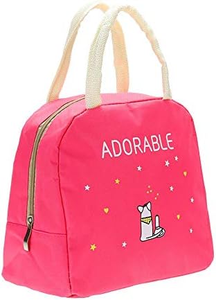 MAX Home® Portable Insulated Oxford Lunch Bag Thermal Food Picnic Lunch Bags for Women Kids Men Cooler Lunch Box Bag Pink
