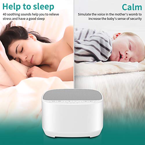 Magicteam Sleep Sound White Noise Machine with 40 Natural Soothing Sounds and Memory Function 32 Levels of Volume Powered by AC or USB and Sleep Timer Sound Therapy for Baby Kids Adults