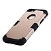 iPhone SE Case, Pandawell Hybrid Heavy Duty Shockproof Full-Body Protective Case with Dual Layer [Hard PC+ Soft Silicone] Impact Protection for Apple iPhone SE/iPhone 5 SE - Gold/Black