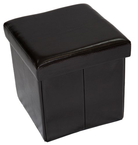 Home Source Industries 12553 Folding Ottoman with Storage, Dark Brown