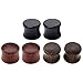 Jovivi 6pcs Organic Wood Brown Black Double Flared Ear Saddle Plugs Stretcher Punk Piercing Gauge 12mm 1/2