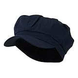 Cotton Elastic Newsboy Cap-Navy W15S51F