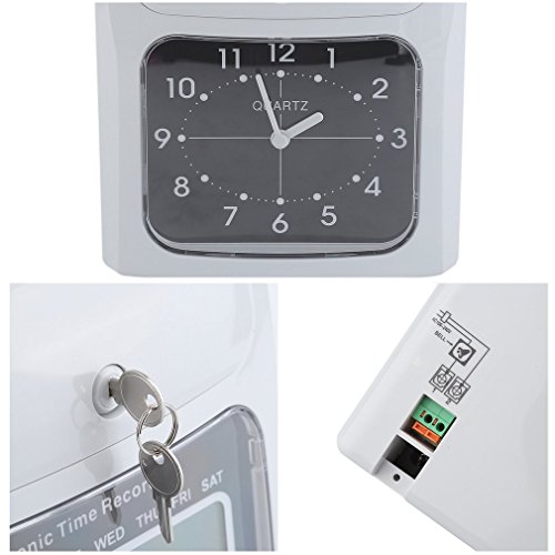 Belovedkai Electronic Employee Time Recorder Time Clock Punch Clock Payroll Recorder,960SEP, Two Color Printing, w/ 50 Time Cards & 2 Keys (Time Clock) - Thumbnail 6