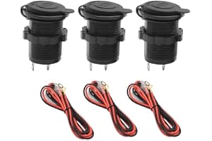 UOIENRT 3 PCS Cigarette Lighter Socket with 3 Connectors 12V Waterproof Plugs, Multi-Function Car Cigarette Lighter Socket Ki