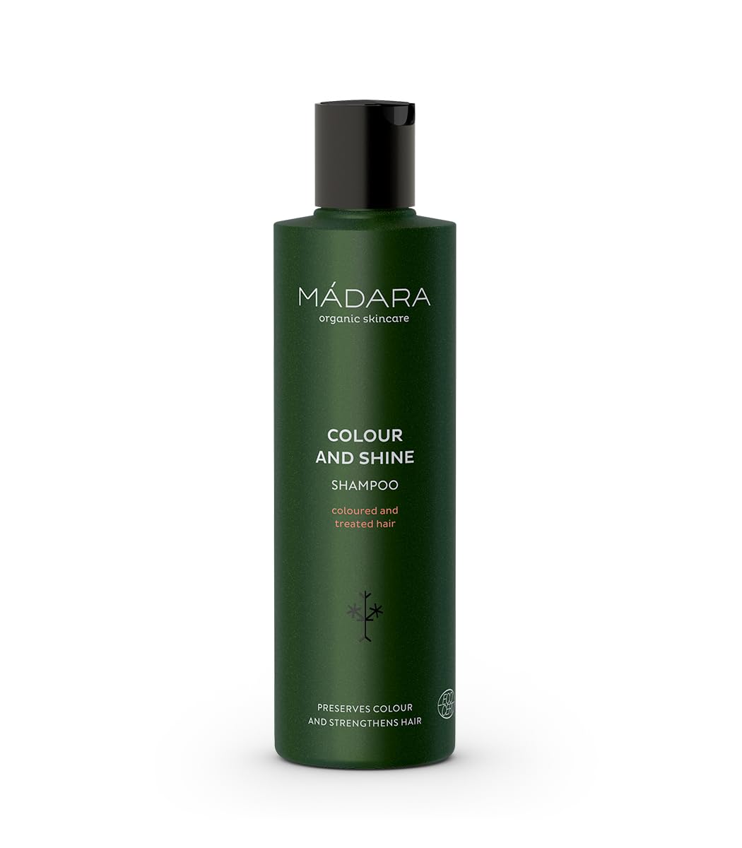 MÁDARA Shampoo for Coloured Hair - Natural shampoo for Colour protection, Sulphate-Free, Purifies and Enhances Shine, Sulfate Free, Vegan, COSMOS Natural certified