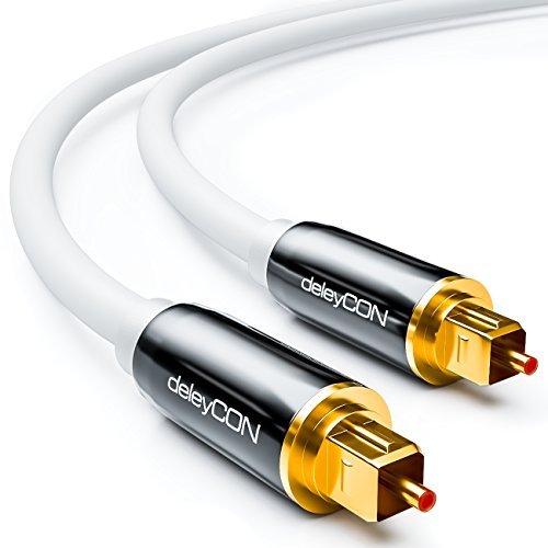 deleyCON HQ Optical Audio Cable 2x Toslink Metal Plug