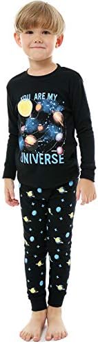 AMGLISE Little Boys Halloween Pajamas Dinosaur Glow Pjs Kids Sleepwear Set