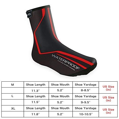 Men's Cycling Shoes Covers,Winter Lightweight Waterproof Windproof Warmer Mountain Road Bike Cover Shoes for Outdoor Sports (Red, XL)