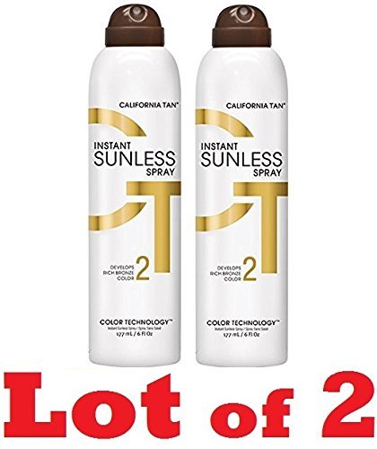 2 bottles of california tan instant sunless spray - dar…