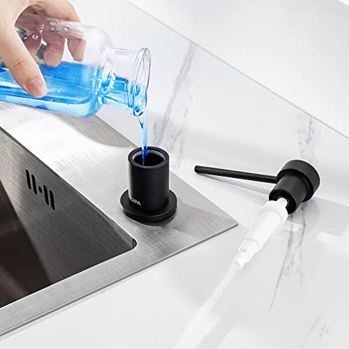 CEICPA Kitchen Soap Dispenser with 500 ml Bottle and 1.2 m Extension Hose, 360° Swivel Pump, Black