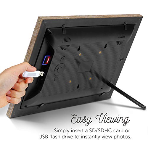 Aluratek 13" Distressed Wood Digital Photo Frame with 8GB Builtin