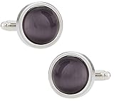 Timeless Round Gray Catseye-style Cufflinks Framed