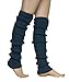 Urban CoCo Women's Winter Knee High Footless Socks Knit Crochet Leg Warmer (Peacock blue)
