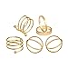 Cougar's Choice 6pcs Stack Rings Glod Plated Ring Knuckle Nail Ring Set