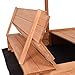 Costzon Kids Foldable Cabana Sandbox with 2 Convertible Benches & 1 Piece Black Non-Woven Fabric Cloth (55-Inch with Canopy)