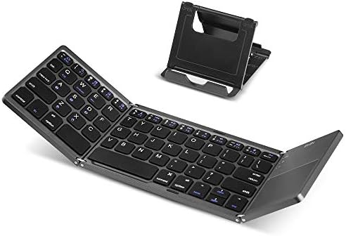 Ewin 英語配列 キーボード Bluetooth ワイヤレス 折りたたみ タッチパッド マルチペアリング Ipad Android Iphone 日本語説明書 スタンド付き