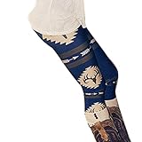 Perman Womens' Printed Stretchy Pants Skinny Leggings Pants (M, Blue)