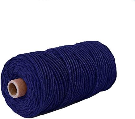 Navy Blue Macrame Cord,Diameter 3mm Natural Cotton Rope,Knitting Cord Rope,Craft Making,Natural Color Cord,Craft…