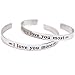 O.RIYA I Love You Most Bracelet Jewelry. I Love You More Cuff Bracelet- A Set of 2 in Stainless Steel, Couples Gifts for Him and Her/Mother Daughter Bracelet Set for 2