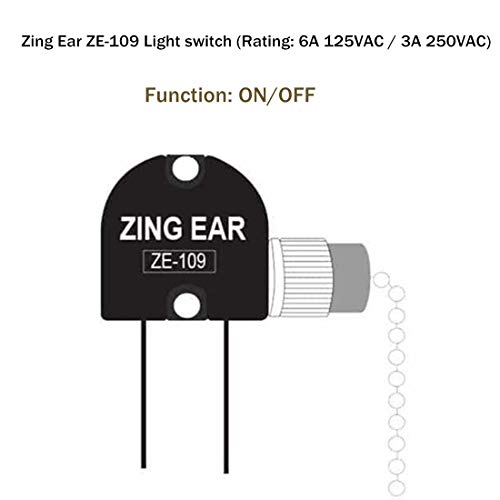 Pull Chain Switch Zing Ear ZE-109 Ceiling Fan Switch Ceiling Fan Light Lamp Replacement 2 Pack Bronze