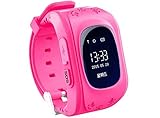 ANDROSET Waterproof GSM GPS 2 Way Talk Tracker Smart Watch Real-time Tracking, Geo-fencing, for IOS Android Apple Samsung smartphones - Pink