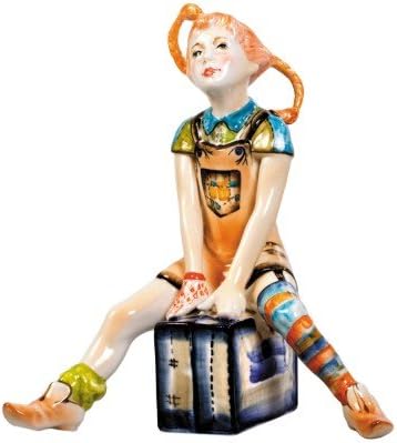 New 6" Gift Idea Collectible Hand Made and Painted Pippi Longstocking Doll Figurine Parcelain Ceramic Sculpture Made in Russia for Holiday Season Memorabilia