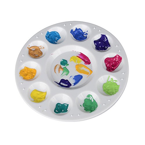 Plastic Paint Tray Palettes,12 Pcs Round Paint Palettes for DIY Craft Professional Art Painting