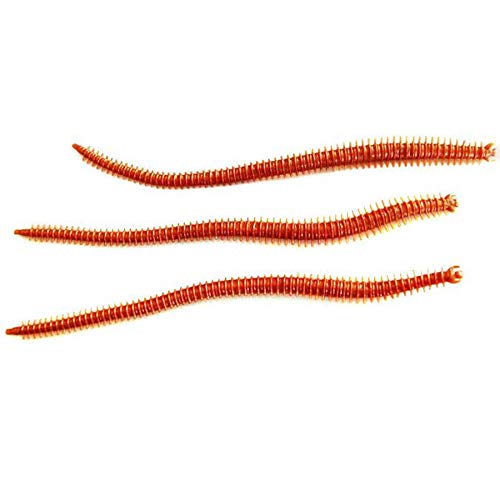 Glumes Pack of 10 Fishing Lure Worms Bass Fishing Lure Kit Rig Worms Soft Plastic Stick Baits Plastic Fishing Wax Worms Soft Durable Fishing Lures Soft Lures Baits